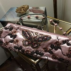 Beaded Butterfly Evening Purse